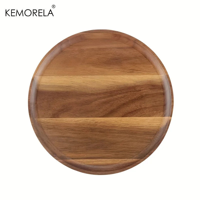 Sarsoo Wooden Round Plates