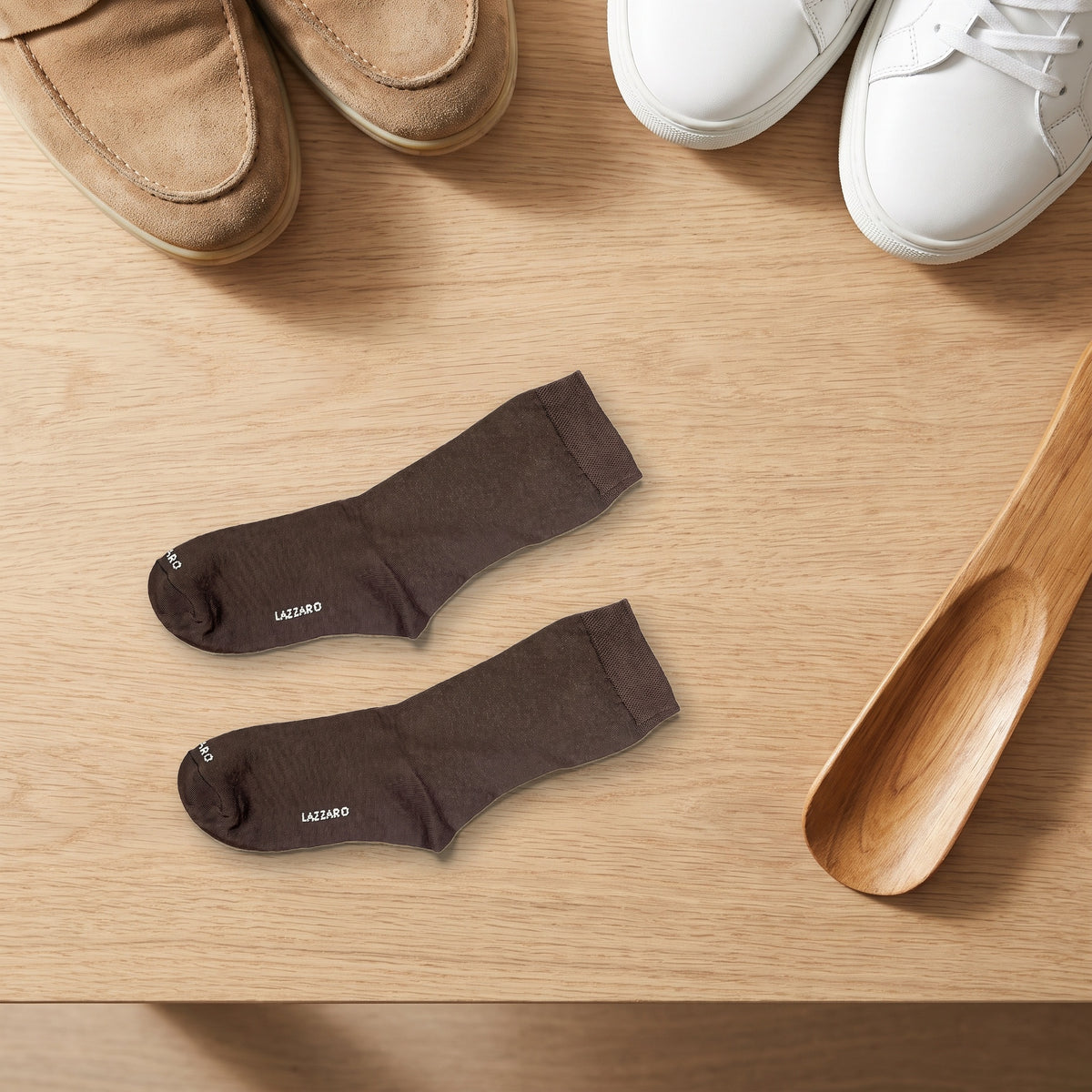 Brown Lazzaro long socks