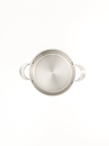 SKK German stainless steel pot with glass lid - top view