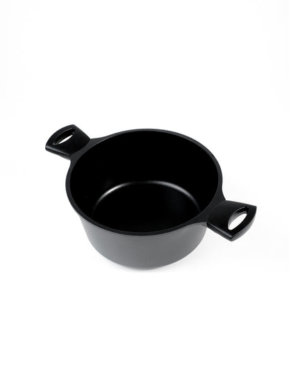 SKK Allrounder cooking pot with glass lid - angled detail