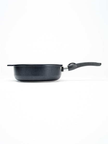 SKK Classic deep sauté pan, side profile showing high straight walls