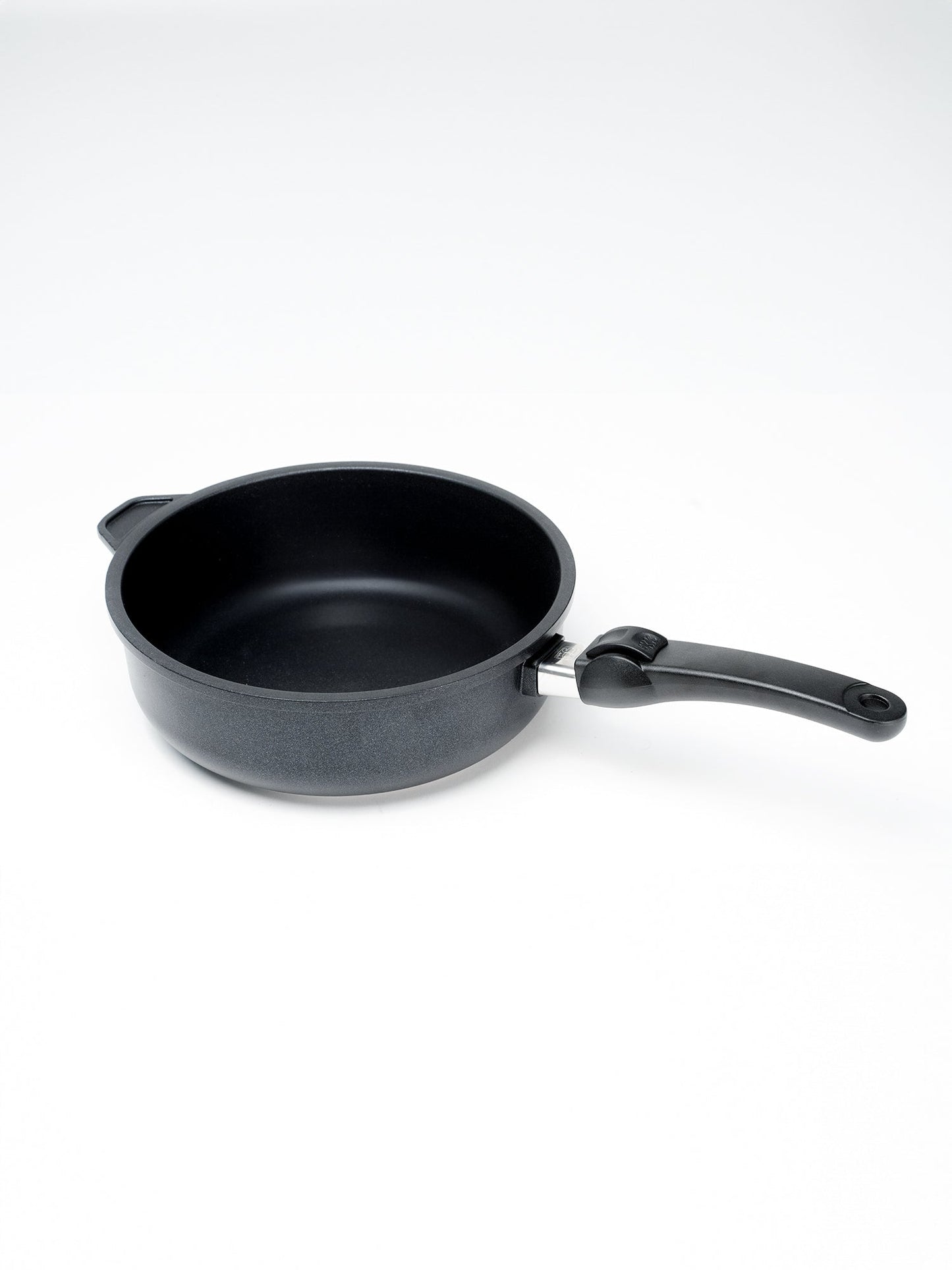 SKK Classic hand-cast deep sauté pan, angled view — Made in Germany