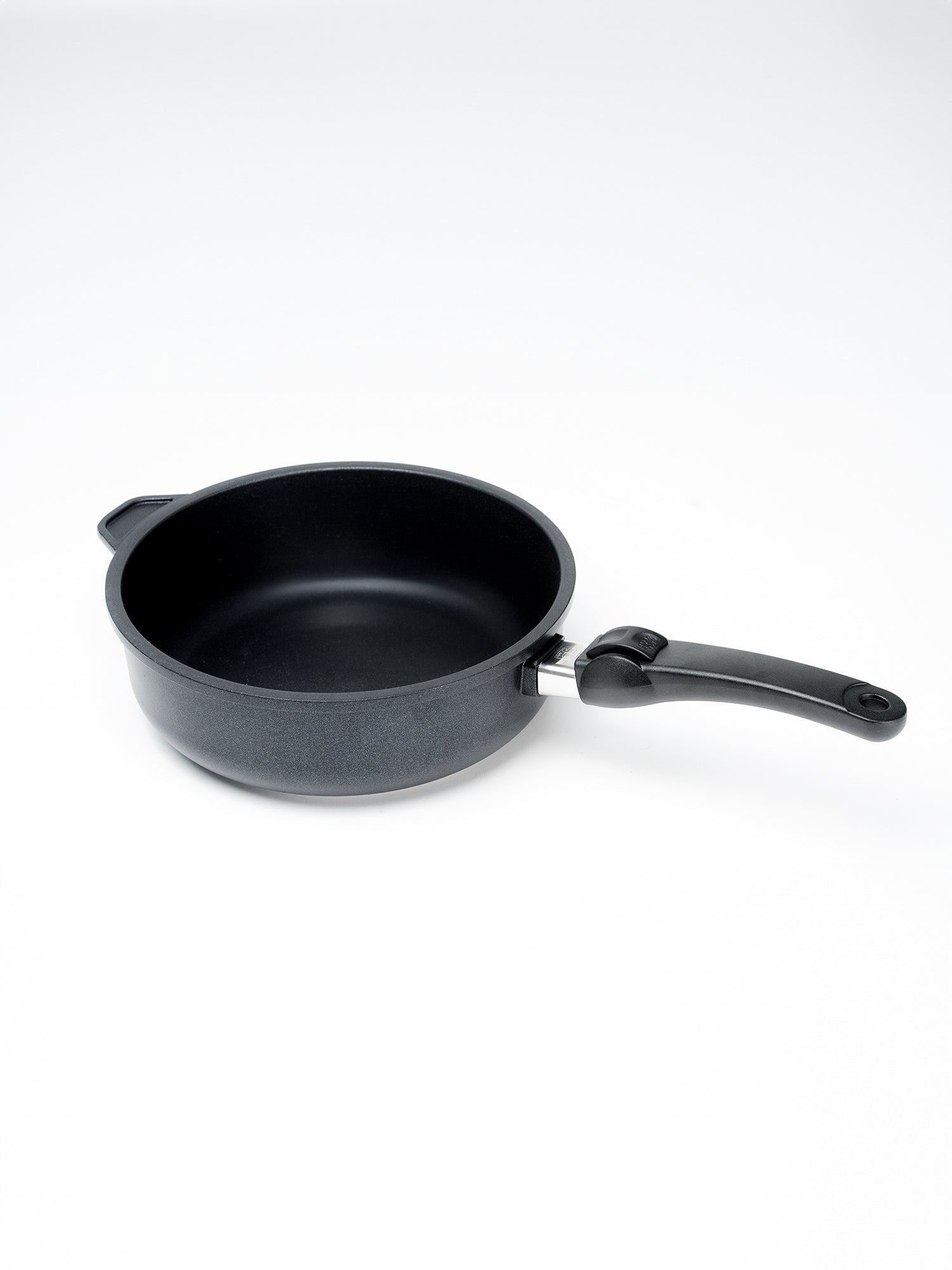 SKK Classic hand-cast deep sauté pan, angled view — Made in Germany