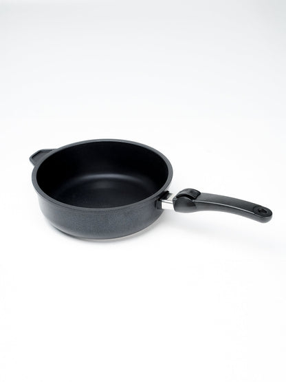 SKK Classic hand-cast deep sauté pan, angled view — Made in Germany